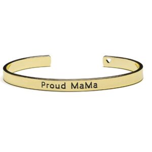 Proud Mama Γυναικείο Βραχιόλι Χειροπέδα Gold PM-440