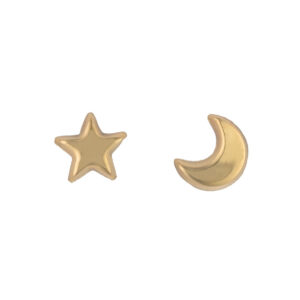 Σκουλαρίκια Αστέρι Φεγγάρι σε Κίτρινο Χρυσό Κ9 ΣΚ0870