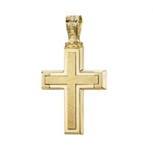 Ανδρικός Σταυρός Τριάντος από Κίτρινο Χρυσό Κ14 1.2.1303
