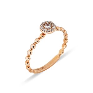 Δαχτυλίδι Ροζέτα σε Ροζ & Λευκό Χρυσό Κ14 με Ζιρκόν ΔΚ1080