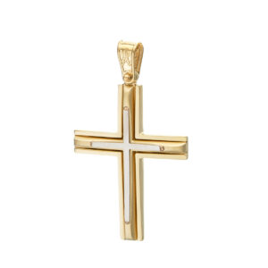 Ανδρικός Σταυρός Anorado σε Κίτρινο και Λευκό Χρυσό Κ14 ΣΤ1284