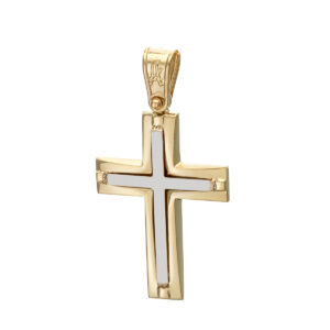 Ανδρικός Σταυρός Anorado σε Κίτρινο και Λευκό Χρυσό Κ14 ΣΤ1282