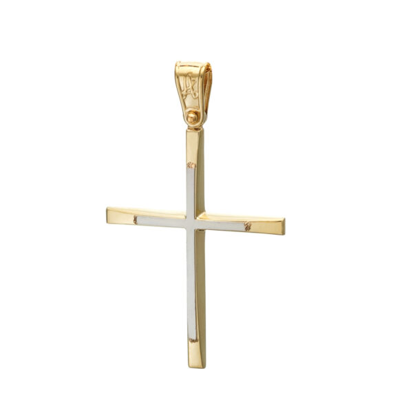 Ανδρικός Σταυρός Anorado σε Κίτρινο και Λευκό Χρυσό Κ14 ΣΤ1285