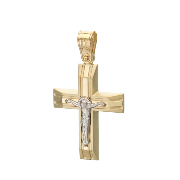 Ανδρικός Σταυρός Anorado σε Κίτρινο και Λευκό Χρυσό Κ14 ΣΤ1288