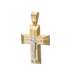Ανδρικός Σταυρός Anorado σε Κίτρινο και Λευκό Χρυσό Κ14 ΣΤ1289