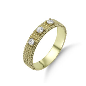 Δαχτυλίδι Ψωμάς σε Κίτρινο Χρυσό Κ14 με Ζιρκόν ΔΚ0923