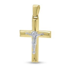 Ανδρικός Σταυρός σε Κίτρινο και Λευκό Χρυσό Κ14 ΣΤ1355