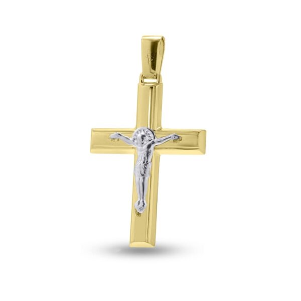 Ανδρικός Σταυρός σε Κίτρινο και Λευκό Χρυσό Κ14 ΣΤ1385