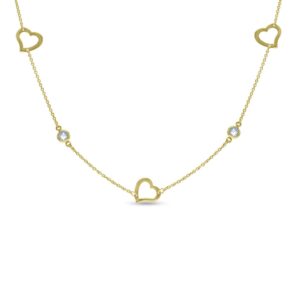 Γυναικείο Κολιέ Καρδιά από Επιχρυσωμένο Ασήμι 925 ΑΚΡ0957