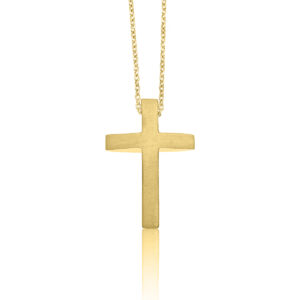 Ανδρικός Σταυρός FaCad’oro με Αλυσίδα από Κίτρινο Χρυσό Κ14 CR-000705