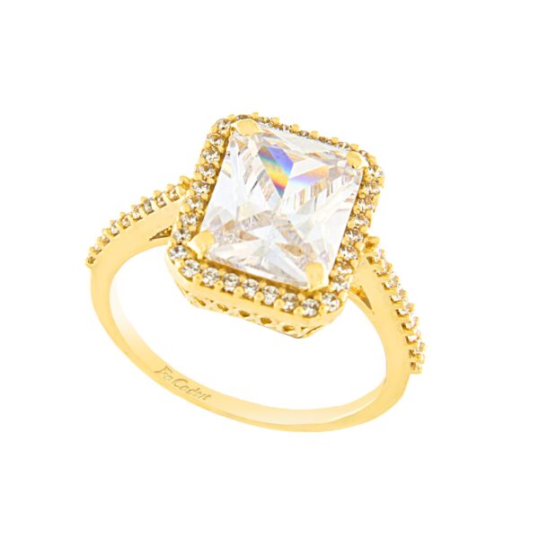 Γυναικείο Δαχτυλίδι FaCad’oro σε Κίτρινο Χρυσό Κ14 με Ζιργκόν RI-000573