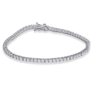 Βραχιόλι Ριβιέρα από Επιπλατινωμένο Ασήμι 925 με Ζιρκόν ΑΒΡ0804