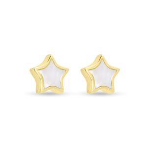 Σκουλαρίκια Αστέρια σε Κίτρινο Χρυσό Κ9 με Φίλντισι ΣΚ1206