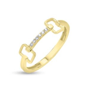 Δαχτυλίδι FaCad’oro σε Κίτρινο Χρυσό Κ14 με Ζιργκόν RI-000517