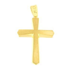 Ανδρικός Σταυρός FaCad’oro από Κίτρινο Χρυσό Κ14 CR-000956