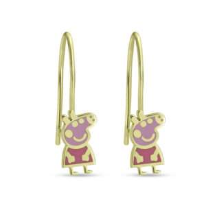 Παιδικά Σκουλαρίκια Peppa Pig από Ασήμι 925 ΑΠΣ02224