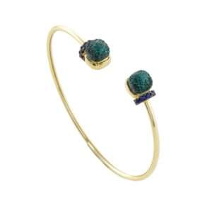 Loisir Candy Festive μεταλλικό επίχρυσο σταθερό με πράσινο glitter και μπλε ζιργκόν 02L15-01780