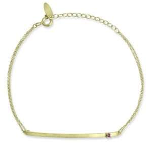 Βραχιόλι Ταυτότητα από Κίτρινο Χρυσό Κ9 με Ζρικόν ΒΡ0863