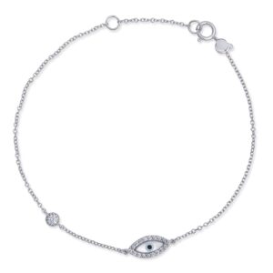 Βραχιόλι Ματάκι από Λευκό Χρυσό Κ9 με Ζιρκόν ΒΡ0880