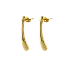 Loisir Σκουλαρίκια Links ατσάλινα επίχρυσα κυρτά 03L27-00589