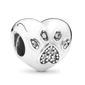 Σύμβολο Silver Me Silver paw heart για Βραχιόλι από Ασήμι 925 με Ζιρκόν ΑΒΡ0949