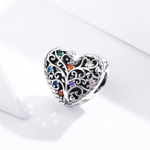 Σύμβολο Silver Me Heart with colorful stones για Βραχιόλι από Ασήμι 925 με Ζιρκόν ΑΒΡ0950