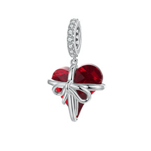 Σύμβολο Silver Me Pink heart with bow για Βραχιόλι από Ασήμι 925 με Ζιρκόν ΑΒΡ0955
