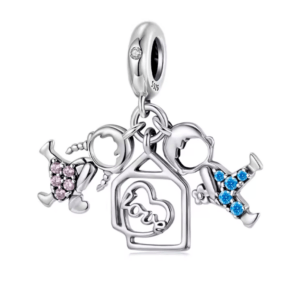 Σύμβολο Silver Me Family boy and girl για Βραχιόλι από Ασήμι 925 με Ζιρκόν ΑΒΡ0956