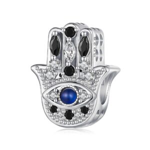 Σύμβολο Silver Me Fatima charm black and blue για Βραχιόλι από Ασήμι 925 με Ζιρκόν ΑΒΡ0967