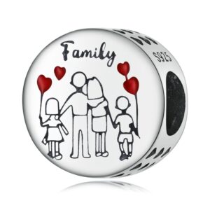 Σύμβολο Silver Me Family heart balloon για Βραχιόλι από Ασήμι 925 με Ζιρκόν ΑΒΡ0969