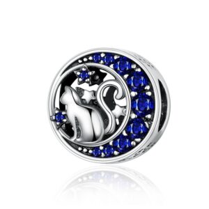 Σύμβολο Silver Me Blue stones cat stars για Βραχιόλι από Ασήμι 925 με Ζιρκόν ΑΒΡ0974