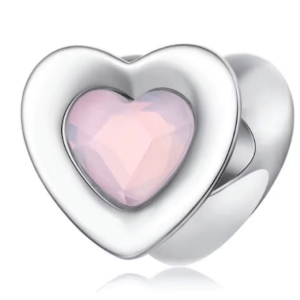 Σύμβολο Silver Me Pink heart with silver για Βραχιόλι από Ασήμι 925 με Ζιρκόν ΑΒΡ0977