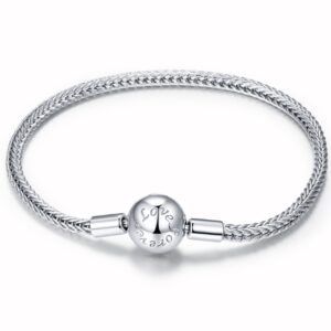 Βραχιόλι Silver Me love forever για Σύμβολα από Επιπλατινωμένο Ασήμι 925 ΑΒΡ0989