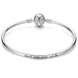 Βραχιόλι Silver Me bangle with butterfly για Σύμβολα από Επιπλατινωμένο Ασήμι 925 με Ζιρκόν ΑΒΡ0990