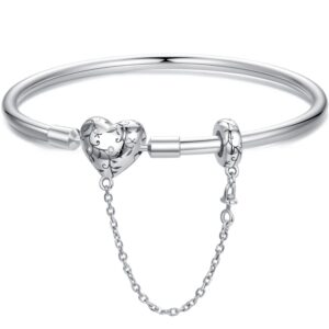 Βραχιόλι Silver Me heart safety chain για Σύμβολα από Επιπλατινωμένο Ασήμι 925 με Ζιρκόν ΑΒΡ0991