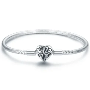 Βραχιόλι Silver Me Tree heart για Σύμβολα από Επιπλατινωμένο Ασήμι 925 ΑΒΡ0992