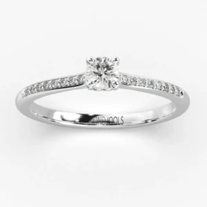 Μονόπετρο Δαχτυλίδι Thalia Diamond Jools σε Λευκό Χρυσό Κ18 με Διαμάντι LR502