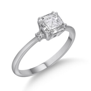 Δαχτυλίδι Etho Messina Square Emerald Cut σε Λευκό Χρυσό Κ14 με Οικολογικά Διαμάντια Lab-Grow BD288
