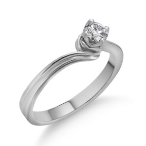 Μονόπετρο Δαχτυλίδι Diamond Jools σε Λευκό Χρυσό Κ18 με Διαμάντι LR471